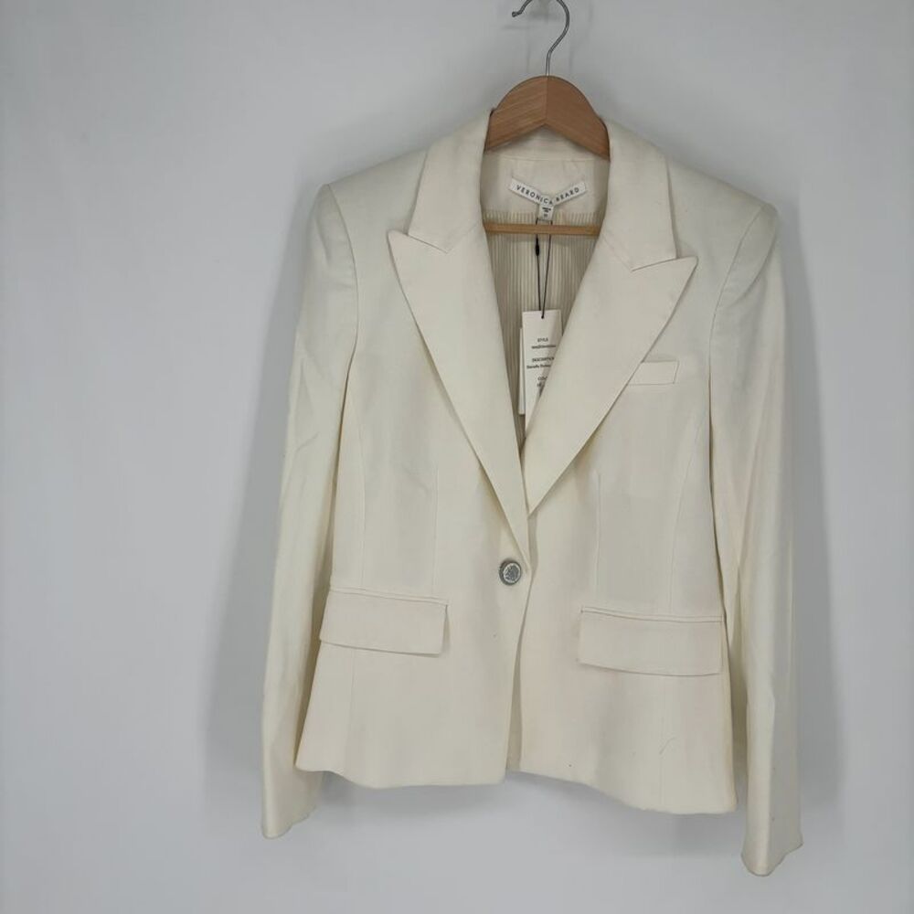 Veronica Beard Danielle Dickey Stretch Blazer Jacket Off-White
